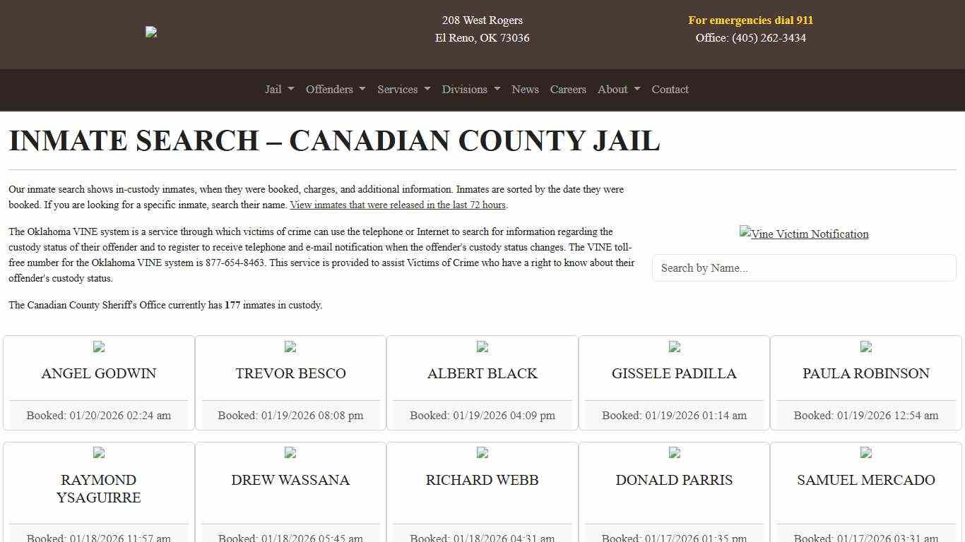 Inmate Search | Canadian County Sheriff's Office