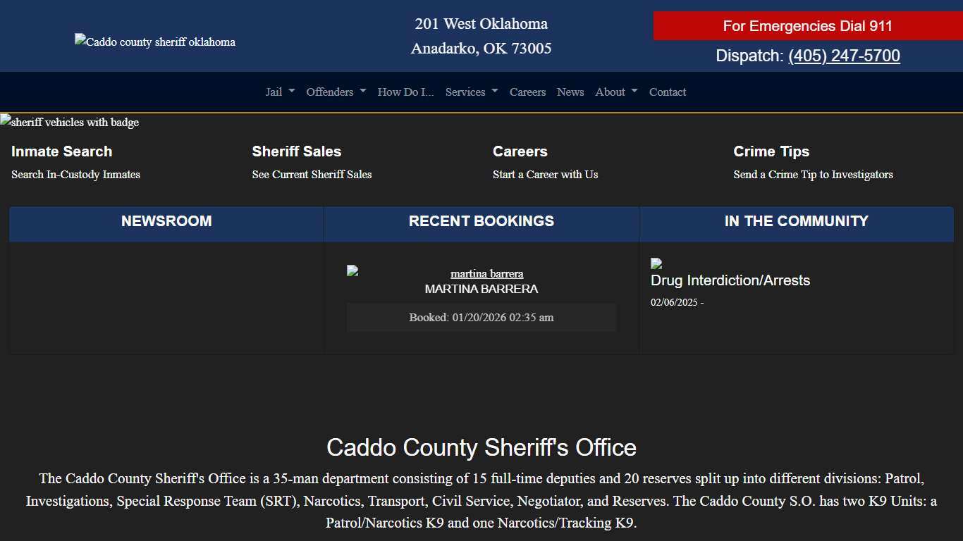 Caddo County Sheriff's Office in Oklahoma